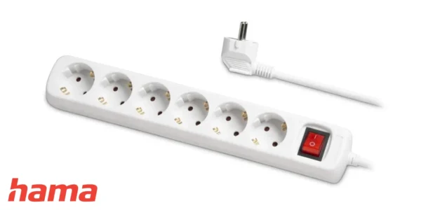 Regleta múltiple Hama con 6 tomas e interruptor
