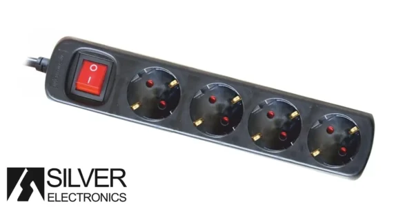 Regleta múltiple Silver Electronics con 4 enchufes