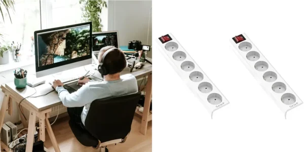 Pack 2x Regleta Garza Power de 6 tomas