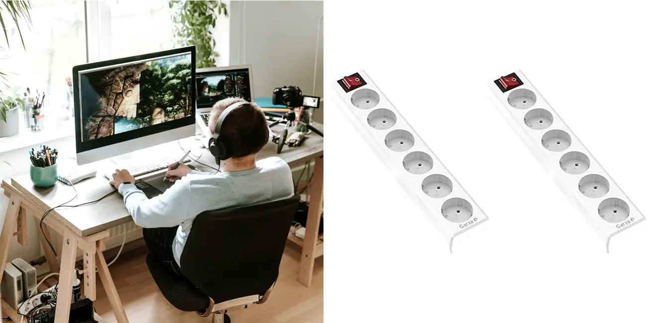 Pack 2x Regleta Garza Power de 6 tomas