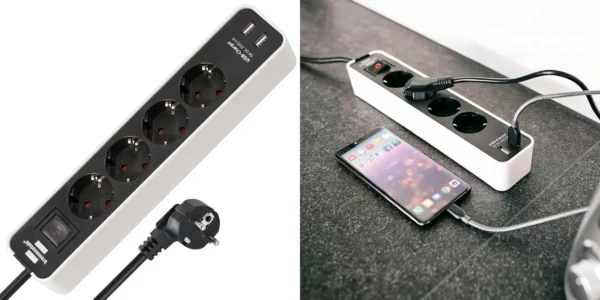 Regleta Brennenstuhl Ecolor de 4 enchufes + 2 USB