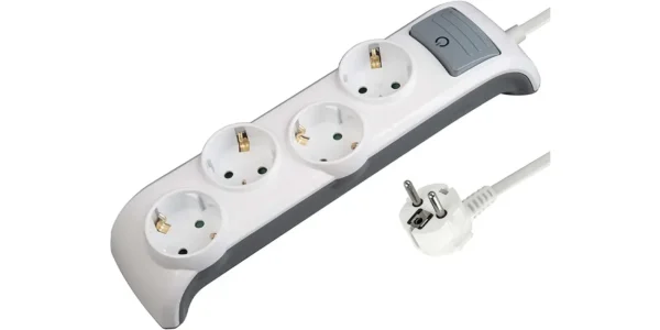 Regleta múltiple Electraline 3G1 con 4 tomas