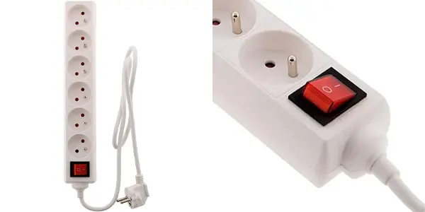 Regleta múltiple Zenitech con 6 tomas e interruptor