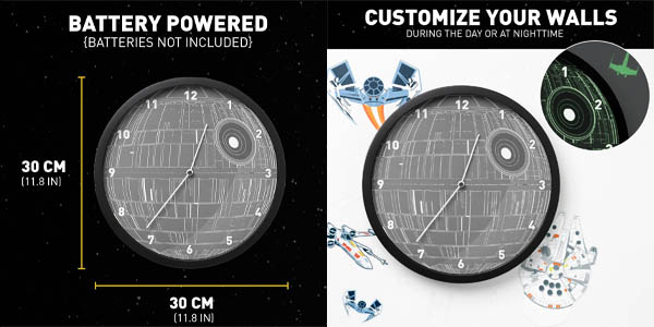 Reloj de pared Estrella de la Muerte de Star Wars