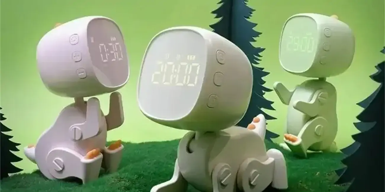 Reloj despertador de dinosaurio pequeño y versátil de dibujos animados, nueva herramienta de despertador específica para estudiantes para niños y niñas, reloj electrónico USB 2025