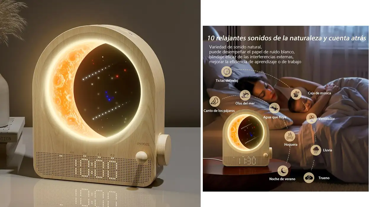 reloj despertador y lámpara de luna Blonbar barato