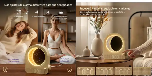 reloj despertador y lámpara de luna Blonbar oferta
