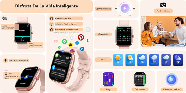 Smartwatch Yoever para mujer