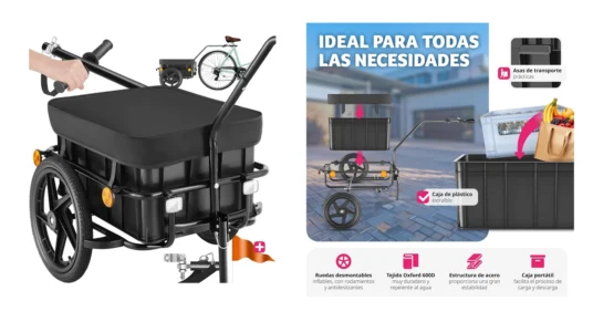 remolque para bicicleta Tectake 2 en 1 barato