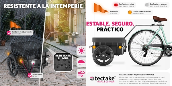 remolque para bicicleta Tectake 2 en 1 oferta