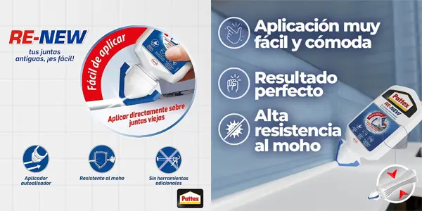 pack 2x Renovador de juntas Pattex Baño Sano RE-NEW