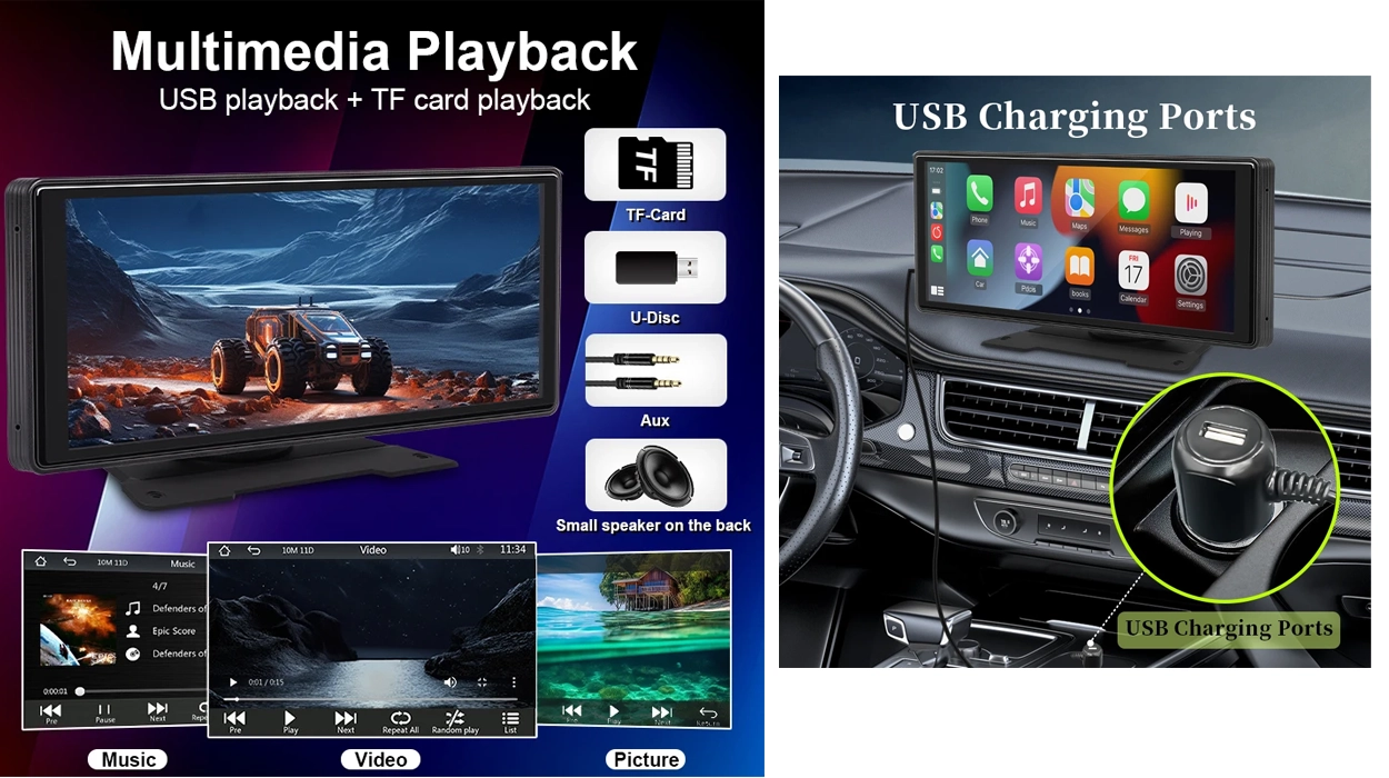 reproductor multimedia Carplay universal Android salpicadero barato