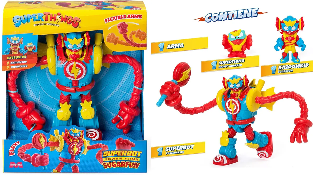 Robot articulado Superbot Sugarfun de SuperThings con 2 figuras barato