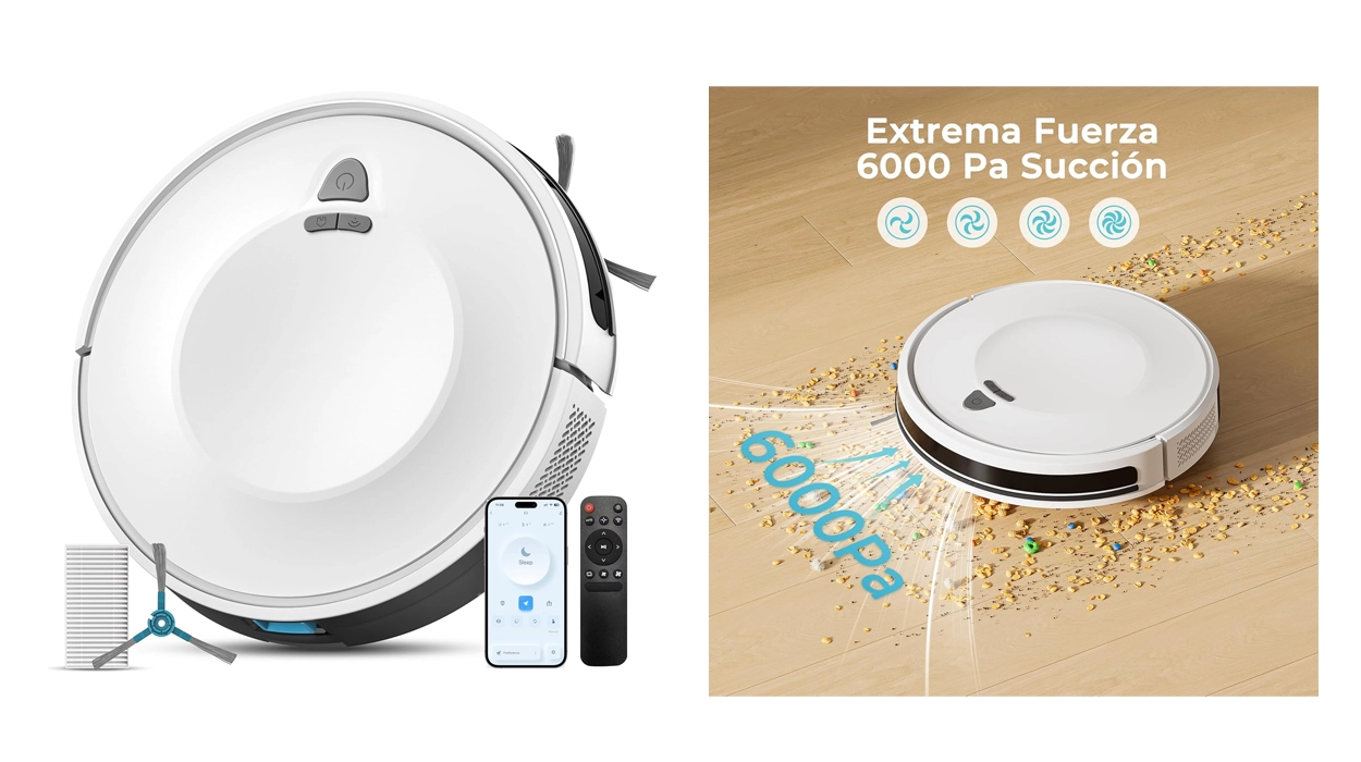 robot aspirador E2 con mapeo y 6000 Pa
