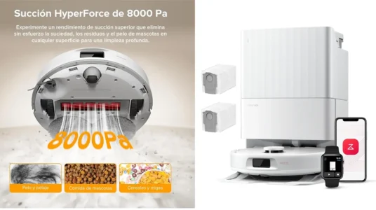 robot aspirador Roborock QV 35A de 8.000 Pa con accesorios