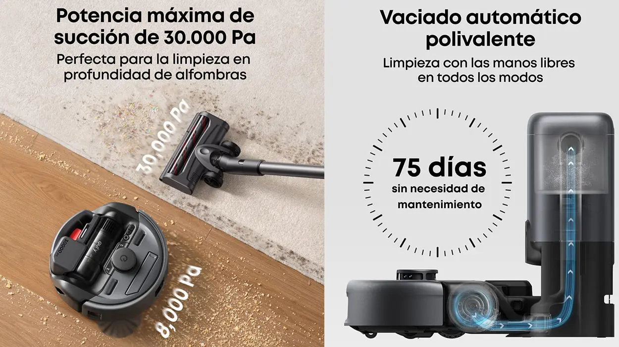 Robot Aspirador Eufy E20 3 en 1 de 30.000 Pa barato