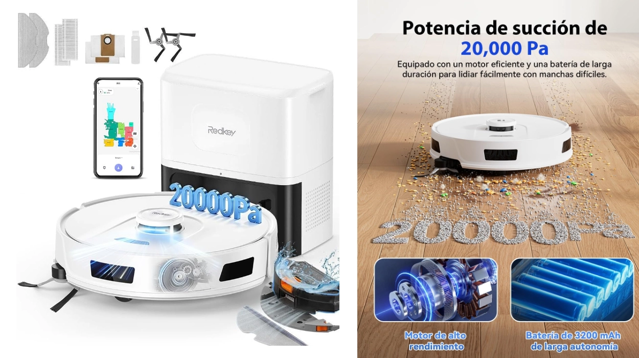 robot-aspirador-fregasuelos-redkey-r11-con-base-de-autovaciado