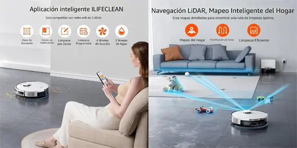 Robot aspirador ilife A30 PRO con estación de vaciado