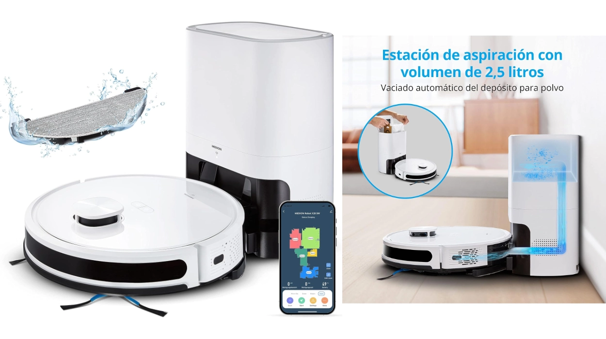 robot-aspirador-medion-x20-sw-potente-fregado-y-vaciado-automatico