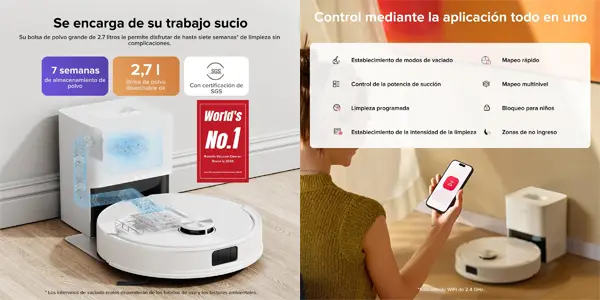 Robot aspirador y friegasuelos Roborock Q10S5+