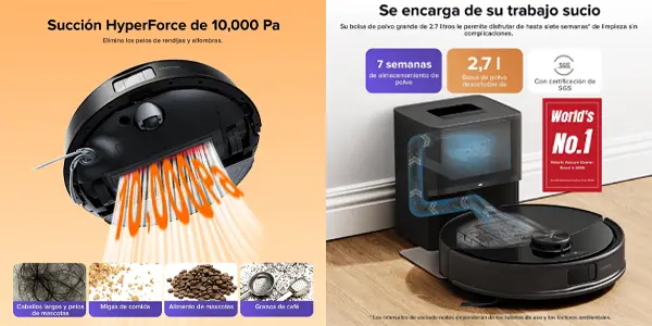 Robot aspirador y friegasuelos Roborock Q10 S5+