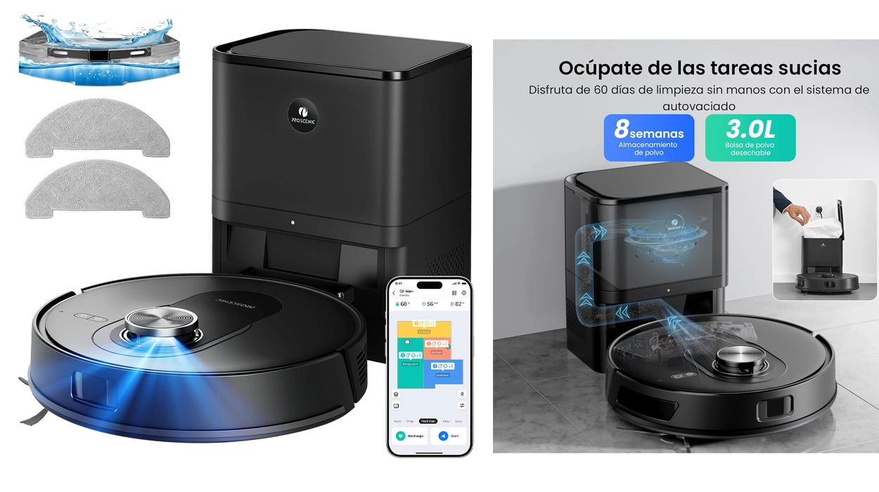 robot aspirador y fregasuelos Proscenic Q8 MAX+