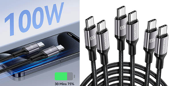 Rocoren cables USB-C pack chollo