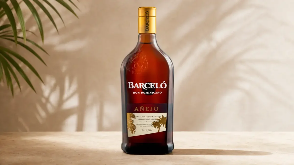 Ron Barceló Añejo dominicano de 700 ml con notas de vainilla, toffee y madera tostada