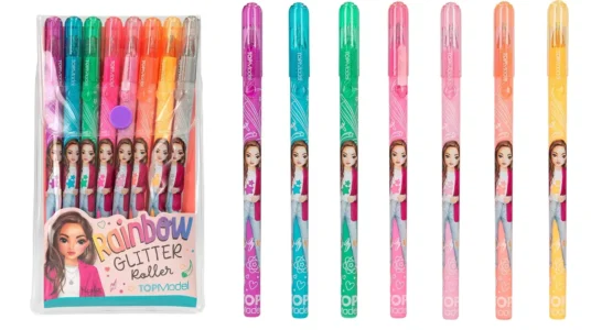 rotuladores gel purpurina top model rainbow glitter roller baratos