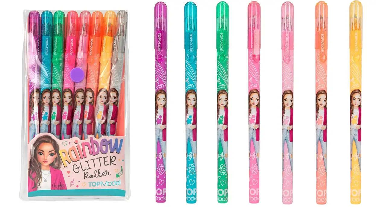 rotuladores gel purpurina top model rainbow glitter roller baratos