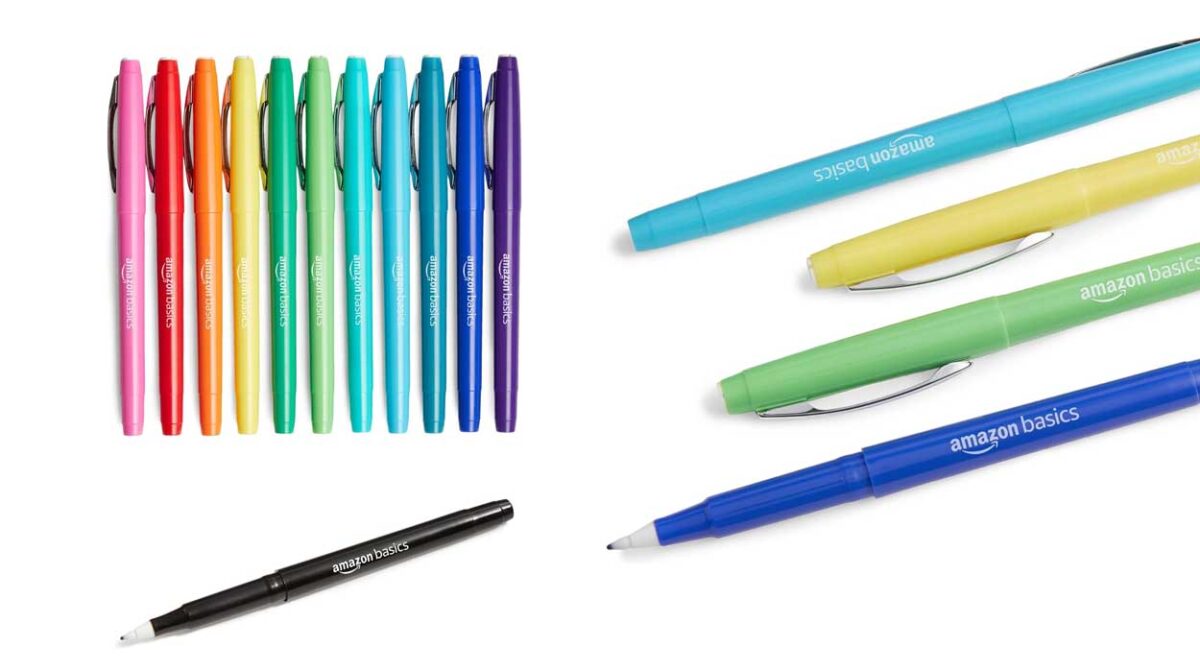 Pack x12 Rotuladores de punta de fieltro Amazon Basics