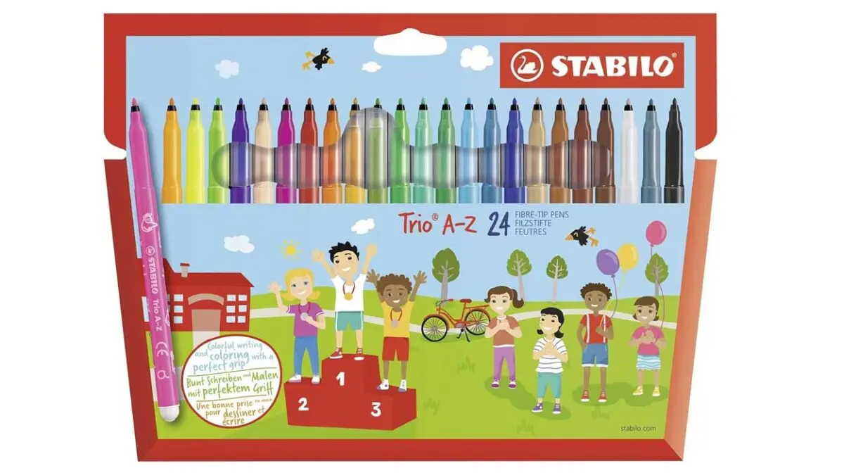 Caja de rotuladores Stabilo Trio A-Z de 24 colores