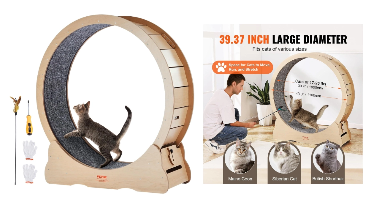 rueda de ejercicio de madera Vevor para gatos
