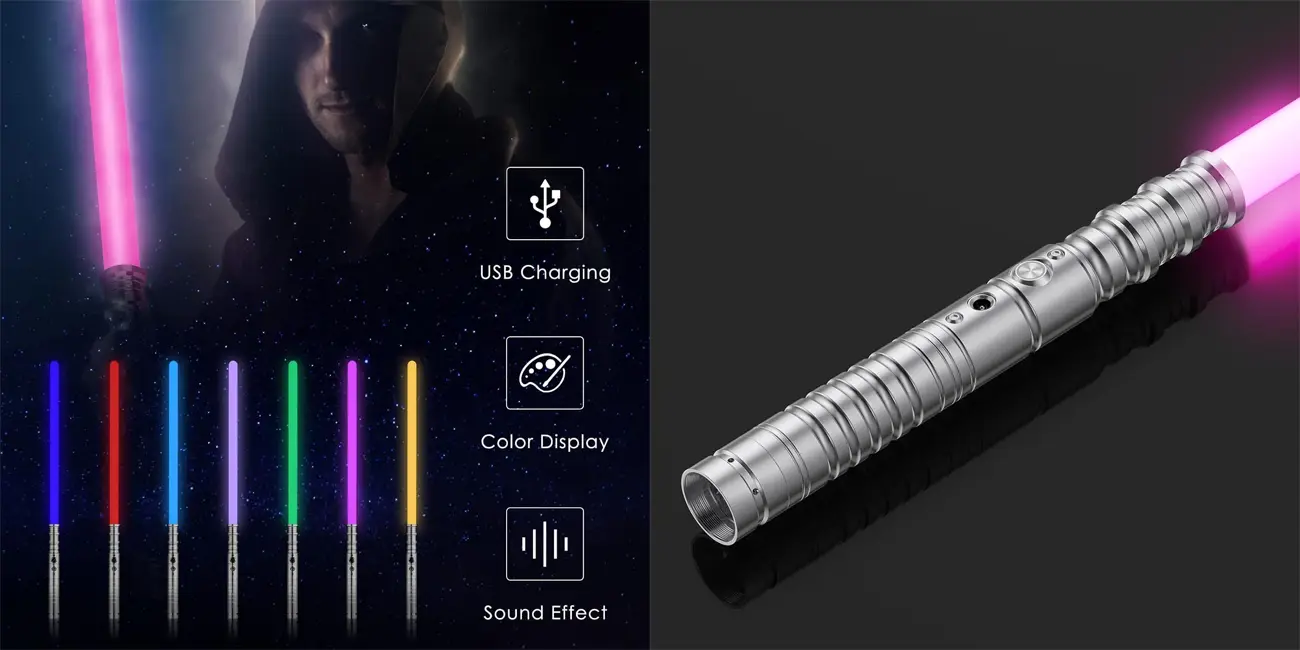 Sable de luz RGB con efectos de sonido