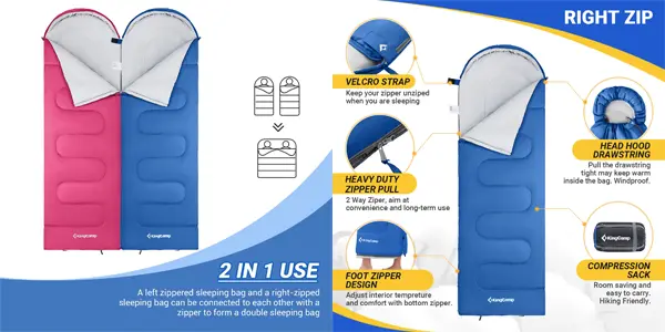 Saco de dormir KingCamp Oasis Temporada 3 Adulto