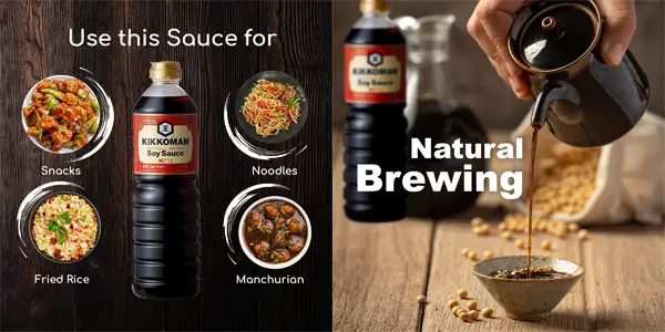 Salsa de soja oscura Kikkoman de 1 litro