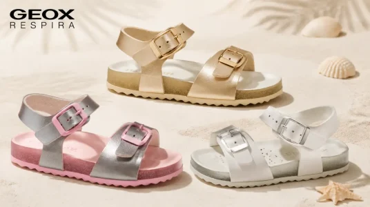 Sandalia Geox J Adriel Girl I en platino para niñas