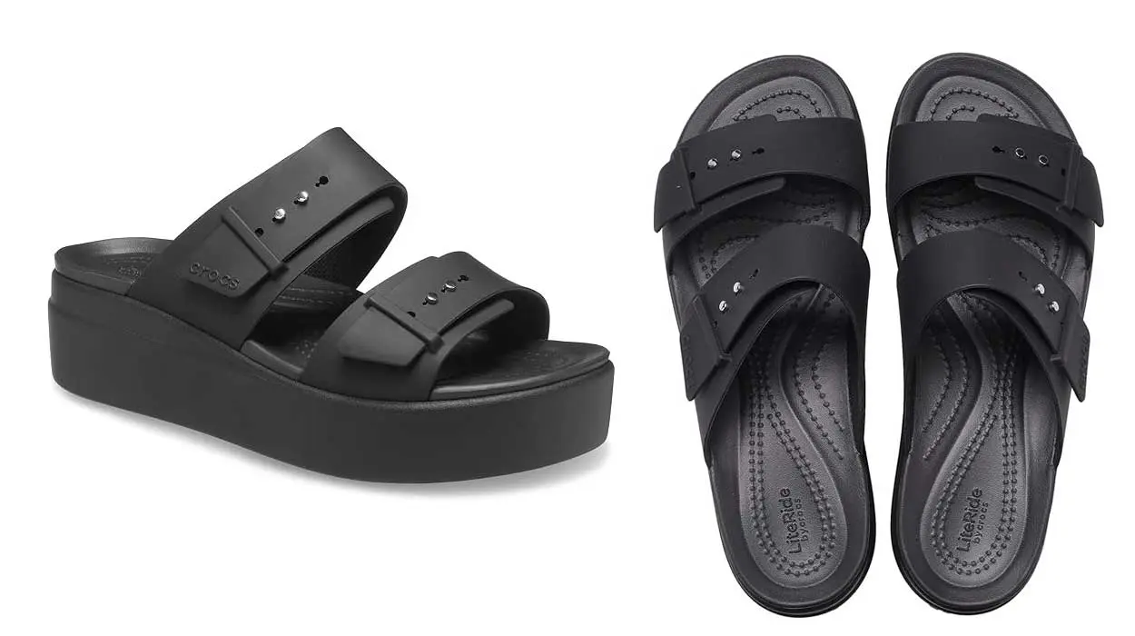 sandalias Crocs Brooklyn Buckle Low Wedge baratas