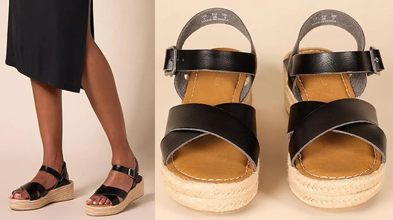 Sandalias Amazon Essentials de tipo alpargata con plataforma plana para mujer baratas
