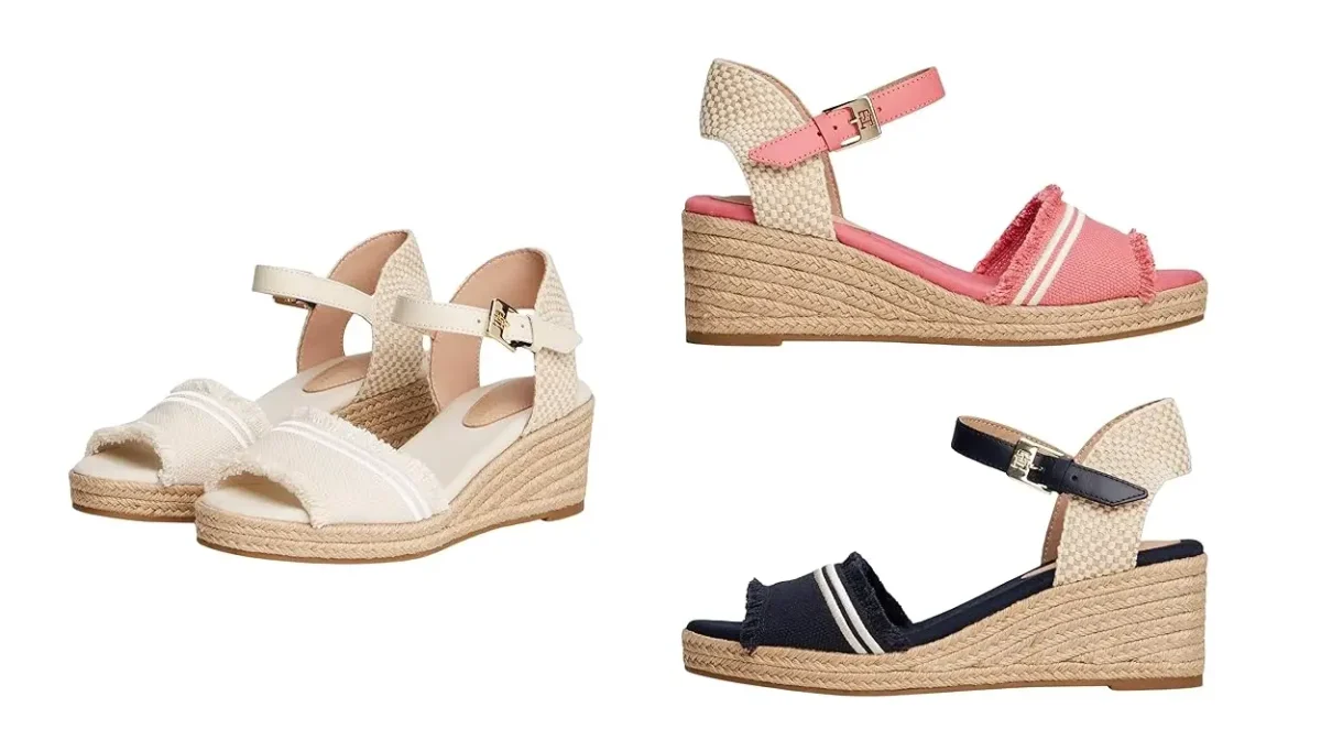 Rebajón gordo en estas sandalias de lona con cuña Tommy Hilfiger para que te las lleves YA en el color que más te guste