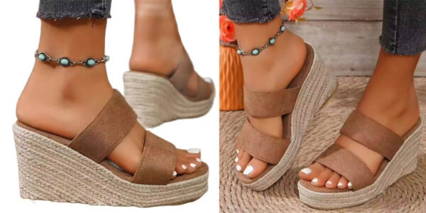 Sandalias cuña alta mujer esparto oferta