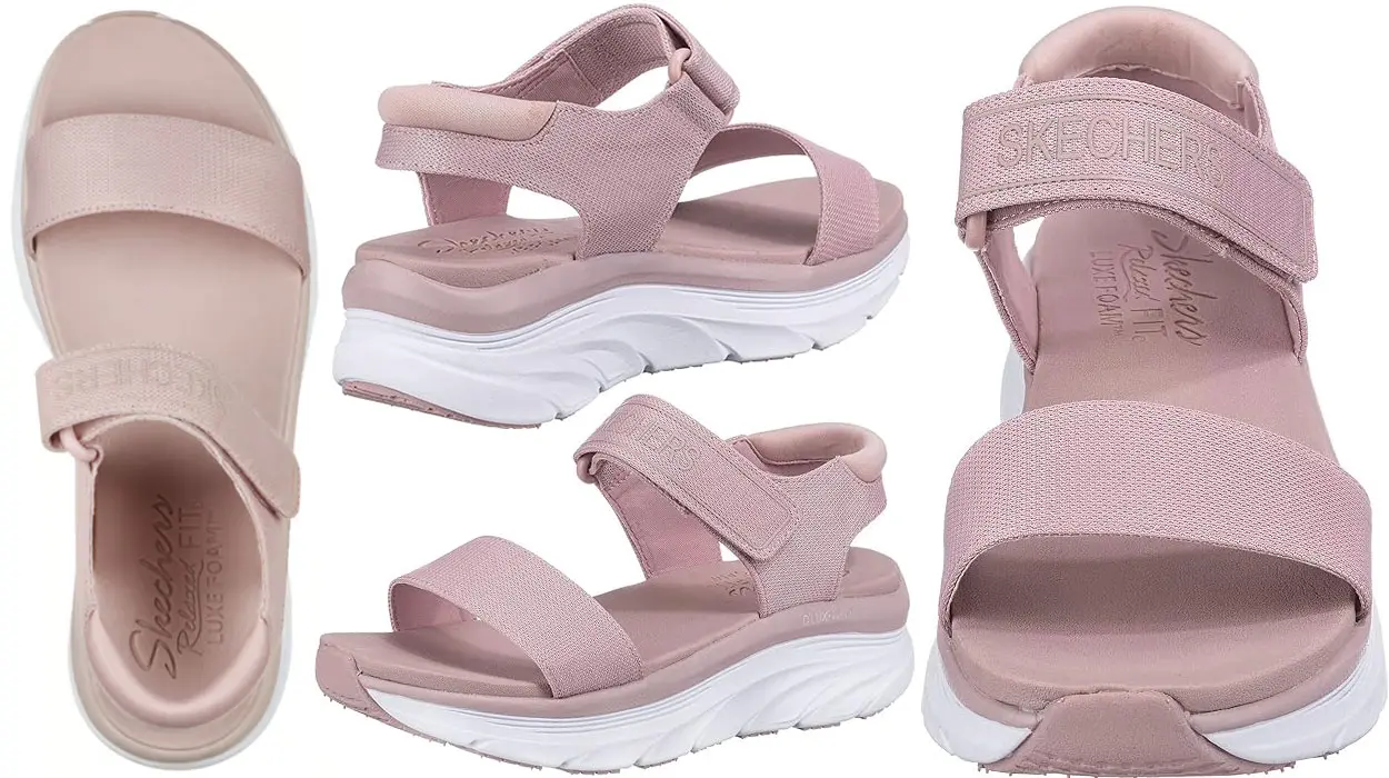 Sandalias deportivas Skechers Relaxed Fit: D'lux Walker - New Block en rosa para mujer baratas