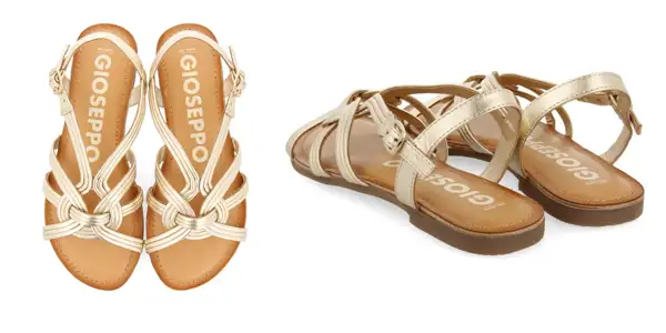 sandalias doradas piel Gioseppo Golaj oferta