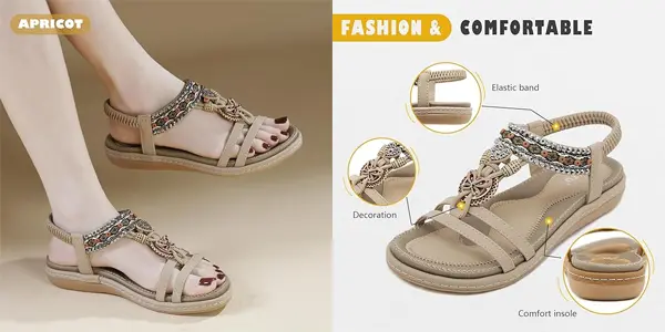 Sandalias planas Acfoda para mujer