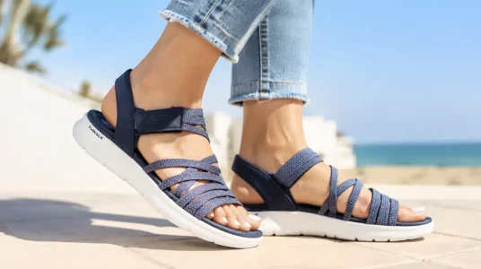 Sandalias planas Skechers 141473 para mujer con plantilla Goga Mat