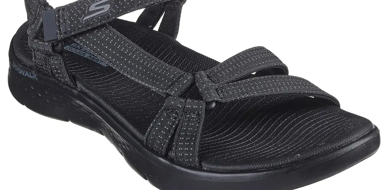Sandalias Skechers GO Walk Flex negras para mujer