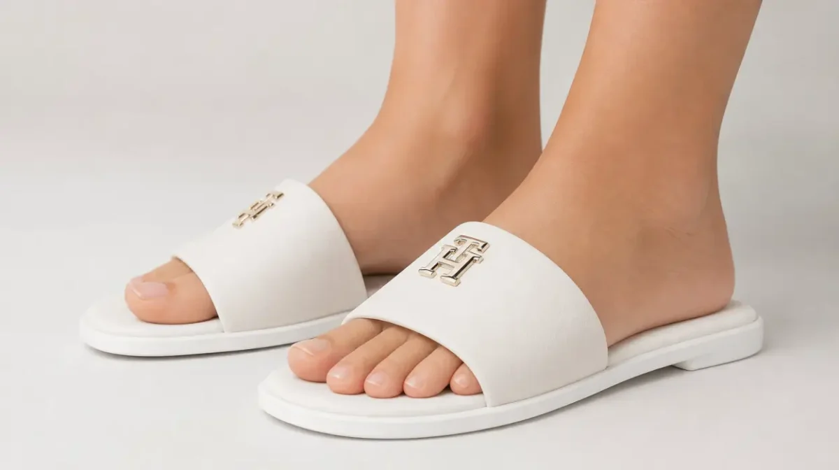 Sandalias planas de cuero Tommy Hilfiger para mujer