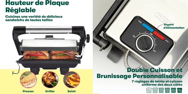 sandwichera grill Bella con tapa regulable oferta