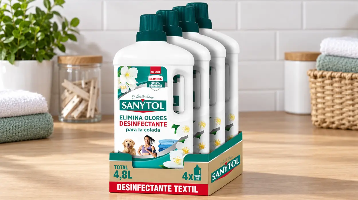Pack x4 desinfectante textil Sanytol sin lejía de 1,2 l