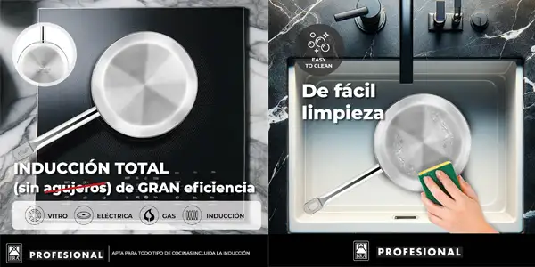 sartén BRA Profesional acero inoxidable 30 cm oferta
